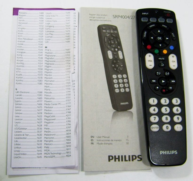 Philips universal remote cl034a manual